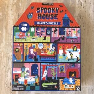 Mudpuppy Spooky House Shaped Puzzle. 100 Pieces. Haunted House.